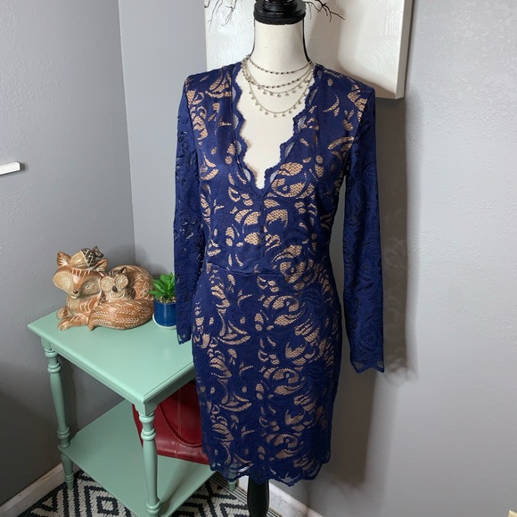 H&M Dresses & Skirts - H&M NWT size 10 blue lace long sleeves dress new